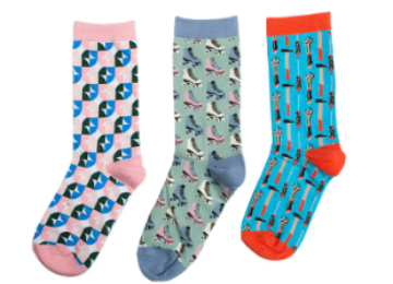What is the support or cushioning function of Women Multi Printed Crew Socks?