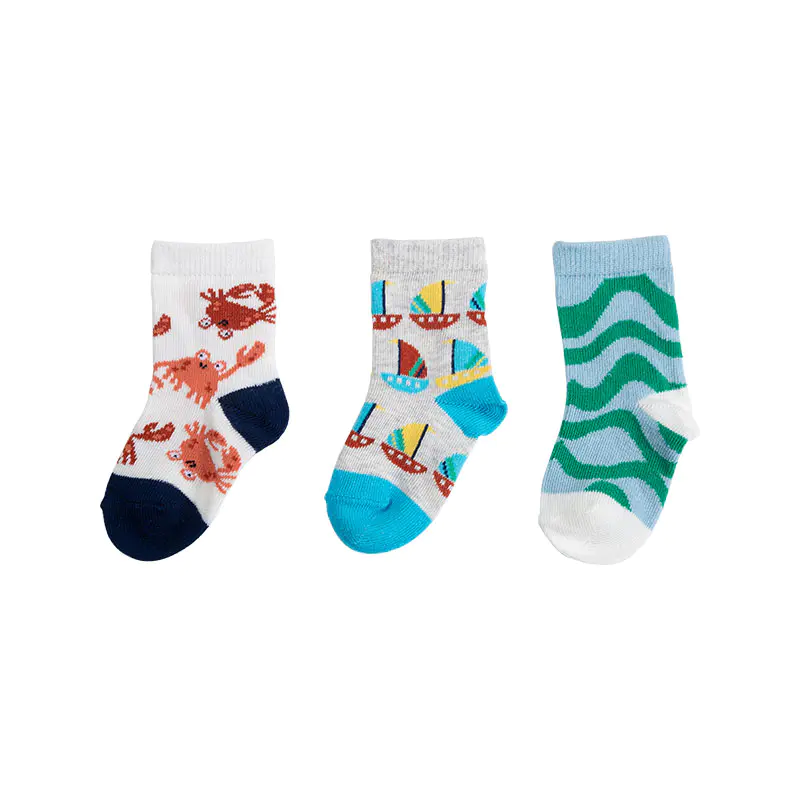 Innovative elastic design makes 3-Pack Cartoon-Pattern Socks the perfect comfort for children's activities